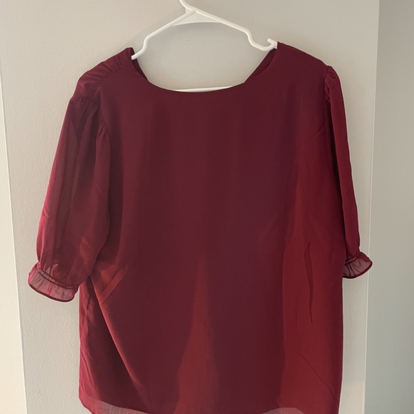 J. Crew Burgundy Blouse - Picture 2 of 2